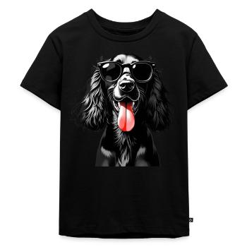 Cocker Spaniel Hund Tier Motiv lustiger Hunde - Kinder Premium Bio T-Shirt - Schwarz - Vorne - Mikhail (115cm)