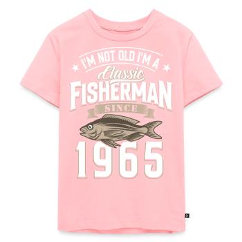 60e anniversaire 1965 Pêcheur - T-shirt Premium bio Enfant - rose - Devant - AI Model Kid Female (0cm)