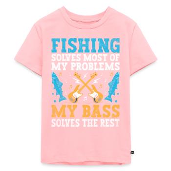 La pêche résout la plupart de mes problèmes My Bass Targets - T-shirt Premium bio Enfant - rose - Devant - AI Model Kid Female (0cm)