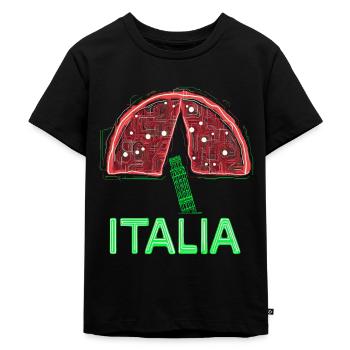Italia Pizza Pisa - Kinder Premium Bio T-Shirt - Schwarz - Vorne - Mikhail (115cm)
