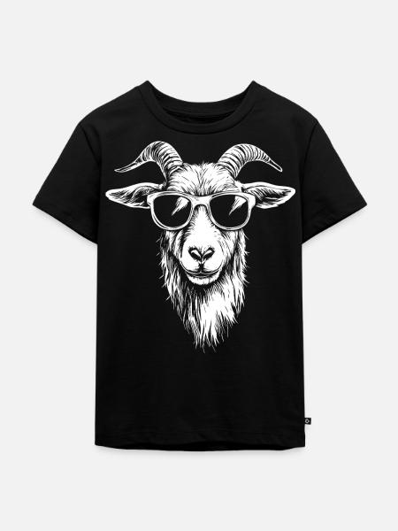 Ziege Goat Sonnenbrille - Kinder Premium Bio T-Shirt - Schwarz