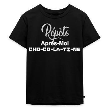 Répète Après Moi Chocolatine - T-shirt Premium bio Enfant - noir - Devant - Mikhail (115cm)