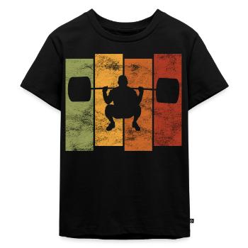 Musculation Bodybuilder GYM Fitnessstudio Retro - T-shirt Premium bio Enfant - noir - Devant - Mikhail (115cm)