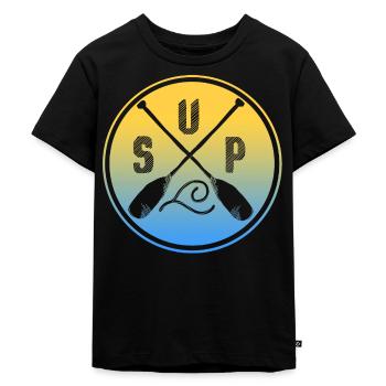 Stand Up Paddle - Kinder Premium Bio T-Shirt - Schwarz - Vorne - Mikhail (115cm)