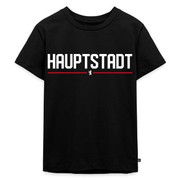 HAUPTSTADT BERLIN BÄR - Kinder Premium Bio T-Shirt - Schwarz - Vorne - Mikhail (115cm)