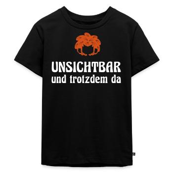 Pumuckl Mit Spruch Unsichtbar Und Trotzdem Da - Kinder Premium Bio T-Shirt - Schwarz - Vorne - Mikhail (115cm)