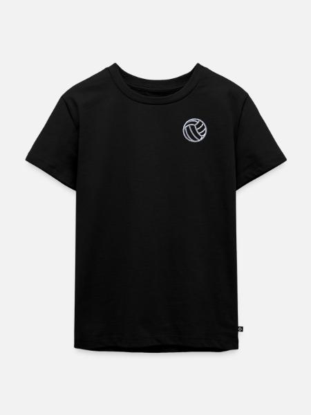 Volleyball weiß bestickt - Kinder Premium Bio T-Shirt - Schwarz