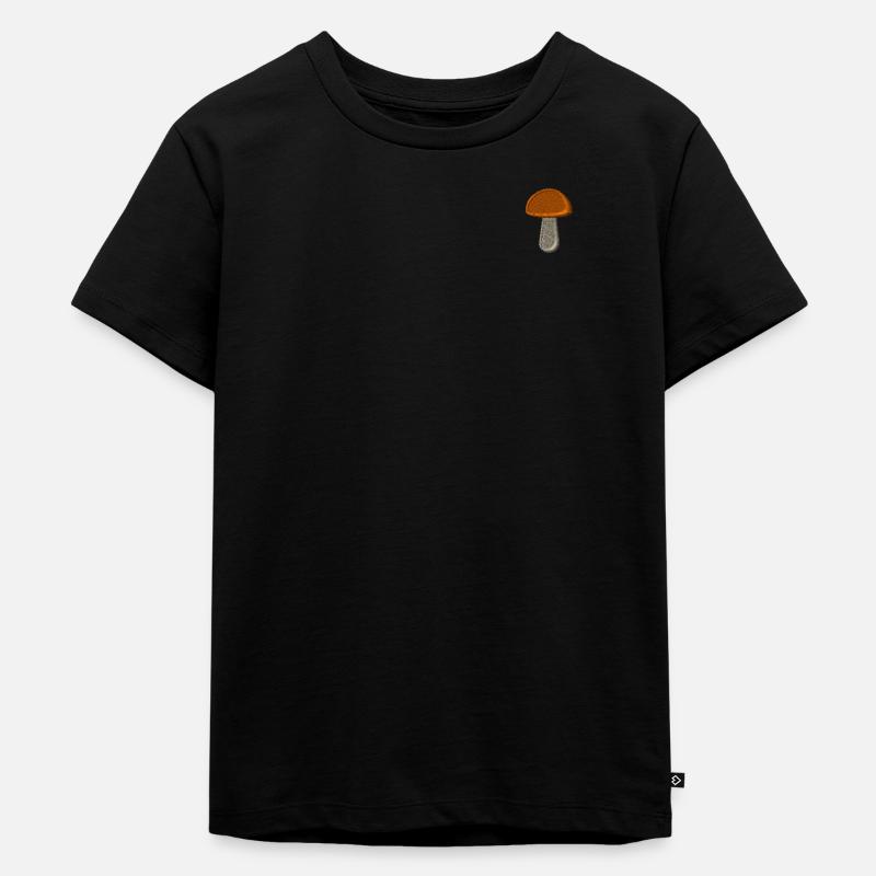 Svampe broderet - Premium økologisk T-shirt til børn - sort