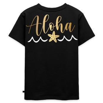aloha - Kinder Premium Bio T-Shirt - Schwarz - Hinten - Mikhail (115cm)