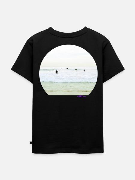 Surfer-Silhouette - Kinder Premium Bio T-Shirt - Schwarz