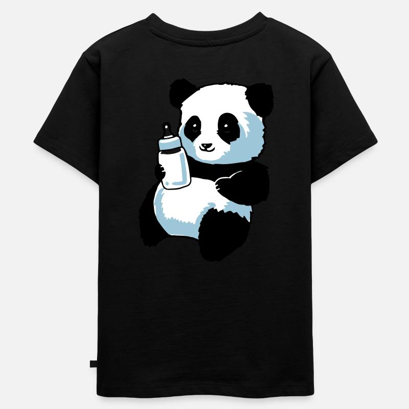 Panda Partnershirt - Baby - Kinder Premium Bio T-Shirt - Schwarz