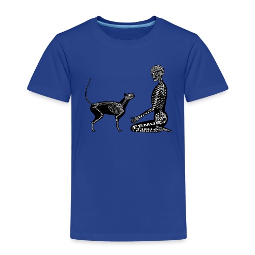 Ihmisen ja kissan luuranko - Lasten premium t-paita