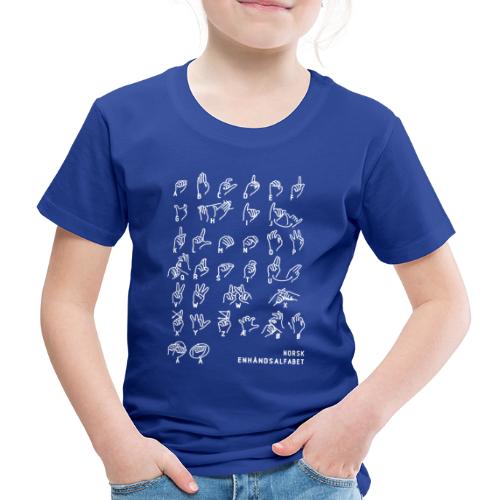 Norsk enhåndsalfabet - Premium T-skjorte for barn