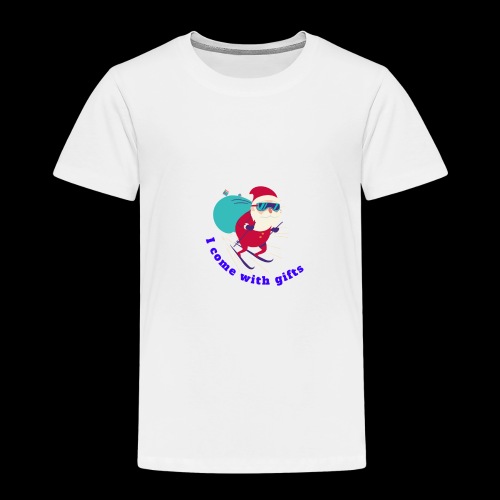 xmas santa i come with gifts violett - Kinder Premium T-Shirt