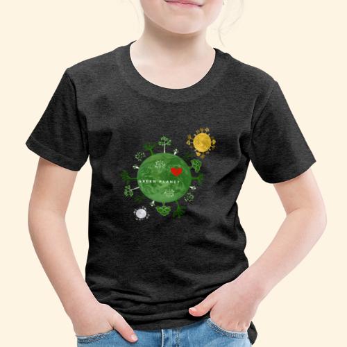 Trees on Green Planet with Sun Moon - Kinderen Premium T-shirt