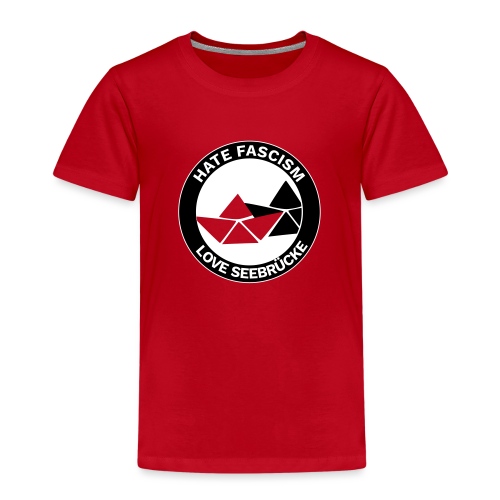 Hate Fascism - Love Seebrücke - Auf rot - Kinder Premium T-Shirt
