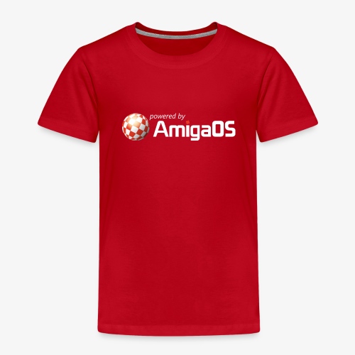 PoweredByAmigaOS white - Kids' Premium T-Shirt