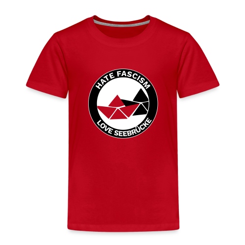 Hate Fascism - Love Seebrücke - Auf rot - Kinder Premium T-Shirt