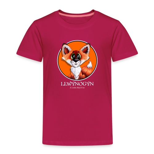 llwynogyn - a little red fox (white) - Premium-T-shirt barn