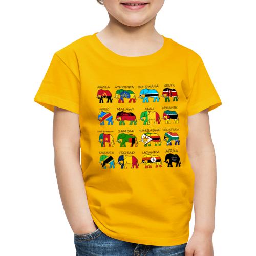 ELEFANTEN AFRIKAS mit Flaggen - Kinder Premium T-Shirt