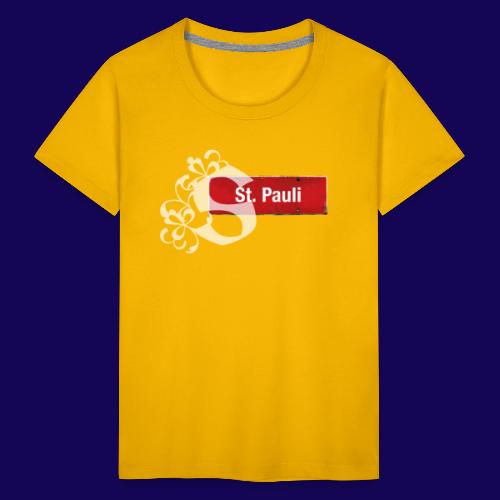 Hamburg -St.Pauli-Schild mit Schmuck-Initial - Kinder Premium T-Shirt