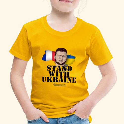 Ukraine France Stand with Ukraine - Kinder Premium T-Shirt