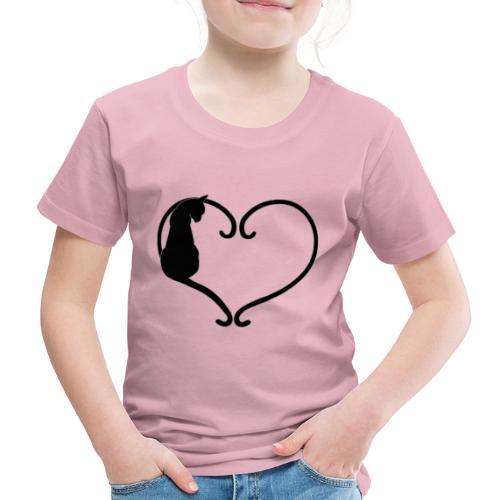 Chat coeur noir - T-shirt Premium Enfant