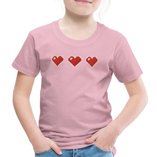 3 coeurs en pixel art - 3 red pixelart hearts - T-shirt Premium Enfant