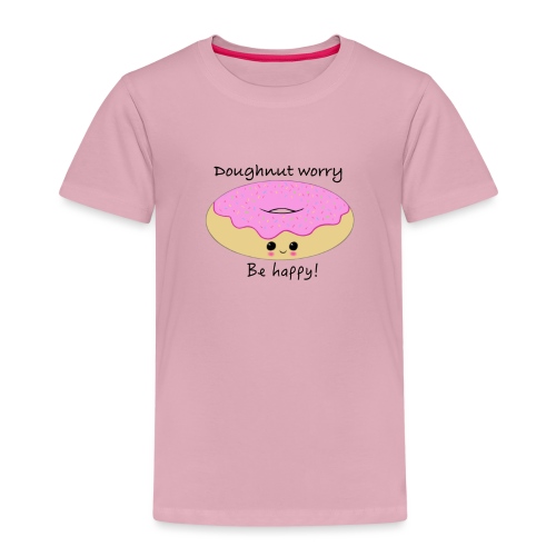 Doughnut worry be happy - sort tekst - Børne premium T-shirt