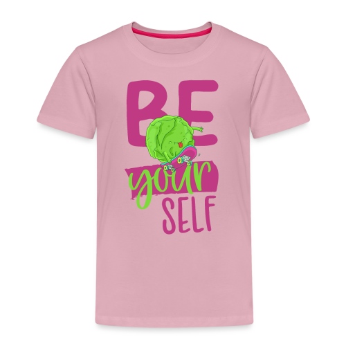 Be yourself happy Veggie Kohlkopf - Vegan Skater - Kinder Premium T-Shirt