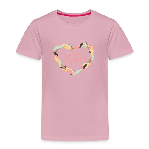 Söt som socker - Godis hjärta - Premium-T-shirt barn