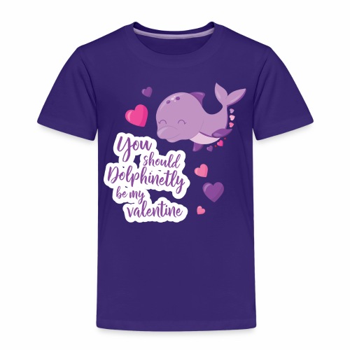 Lila Delfin Valentinstag - Kinder Premium T-Shirt