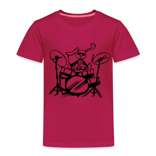 schlagzeug drummer drumstick trommeln hase - Kinder Premium T-Shirt