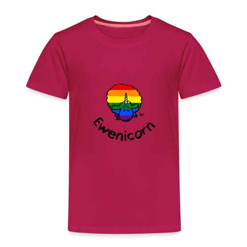 Rainbow Ewenicorn - se on yksisarvinen lammas! (Text) - Lasten premium t-paita