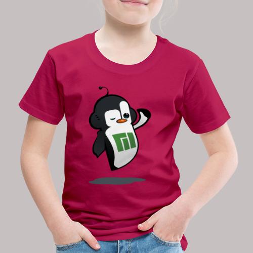 Manjaro Mascot wink hello left - Kinder Premium T-Shirt