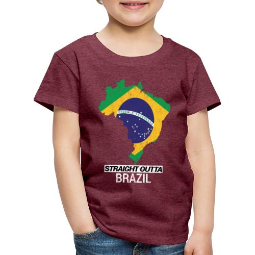Straight Outta Brazil country map - Kids' Premium T-Shirt
