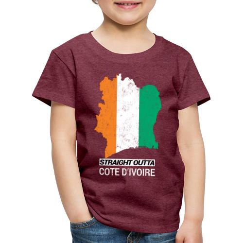 Straight Outta Cote d Ivoire country map & flag - Kids' Premium T-Shirt