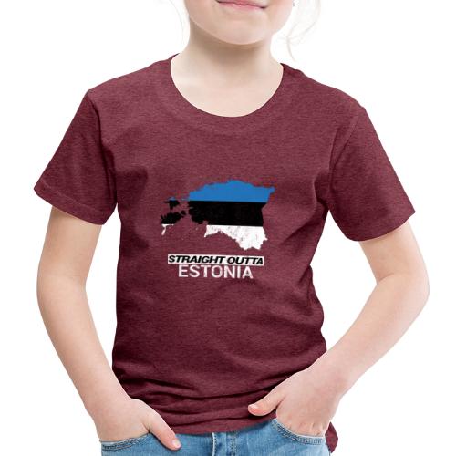 Straight Outta Estonia country map - Kids' Premium T-Shirt