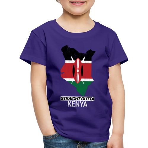 Straight Outta Kenya country map & flag - Kids' Premium T-Shirt