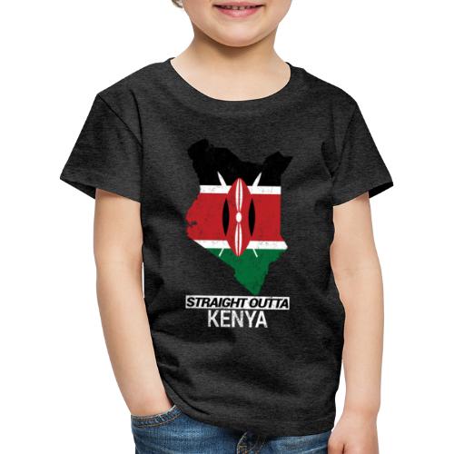 Straight Outta Kenya country map & flag - Kids' Premium T-Shirt