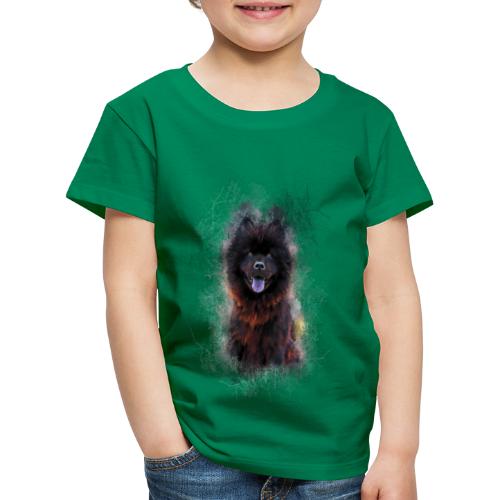 Black chow chow chiot peinture -by- Wyll-Fryd - T-shirt Premium Enfant