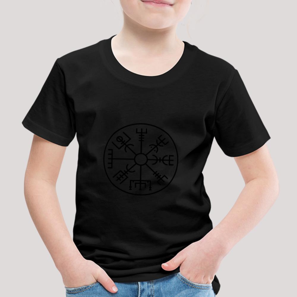 Vegvisir Kreis - Kinder Premium T-Shirt Schwarz