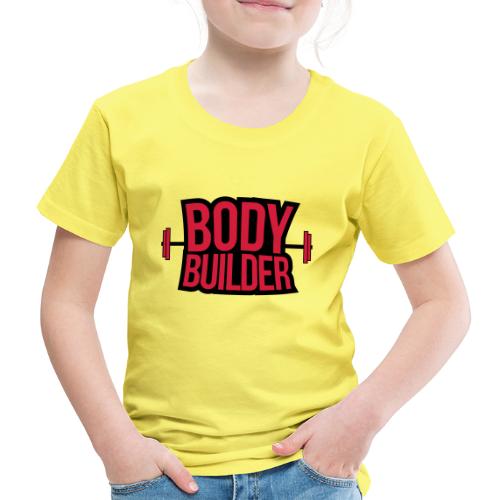 Bodybuilder Text mit Hanteln, Gewichtheben 2 - Kinder Premium T-Shirt