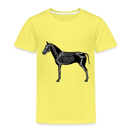hevonen luuranko - Lasten premium t-paita