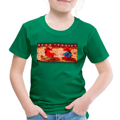 Dos Paisanitas tejiendo telar inca - Camiseta premium niño