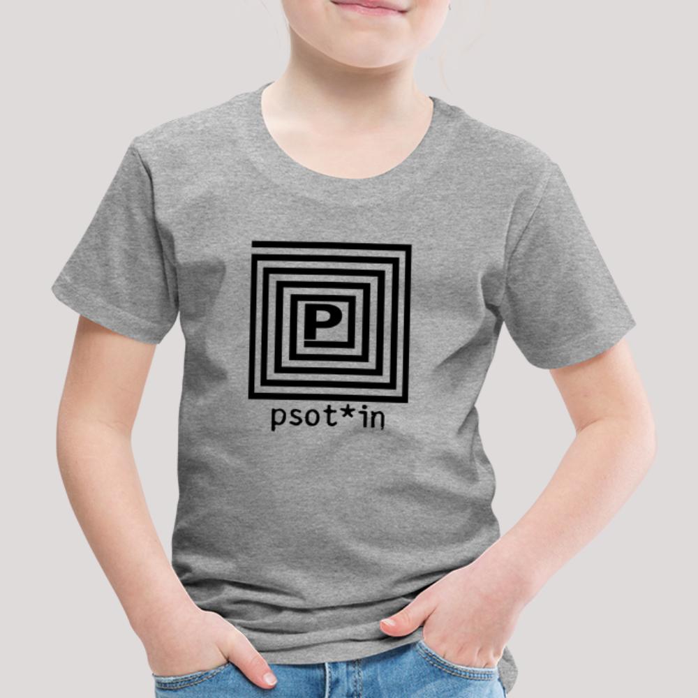 psot*in Schwarz - Kinder Premium T-Shirt Grau meliert