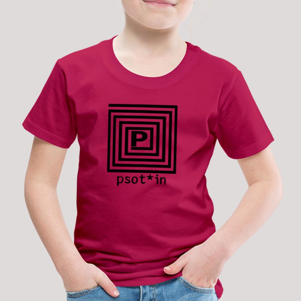 psot*in Schwarz - Kinder Premium T-Shirt dunkles Pink