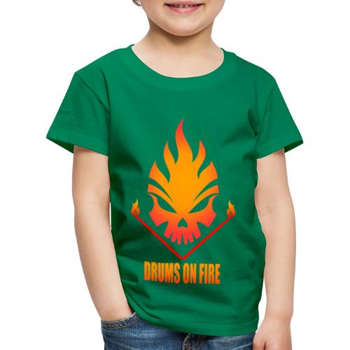 Drums on Fire Skull Totenkopf - Kinder Premium T-Shirt