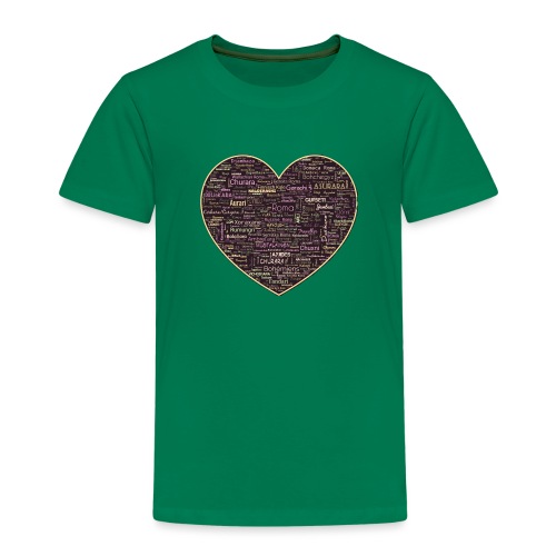 Heart Dark-Clans Roma -Gypsy Tribes Word Art Cloud - Kinder Premium T-Shirt