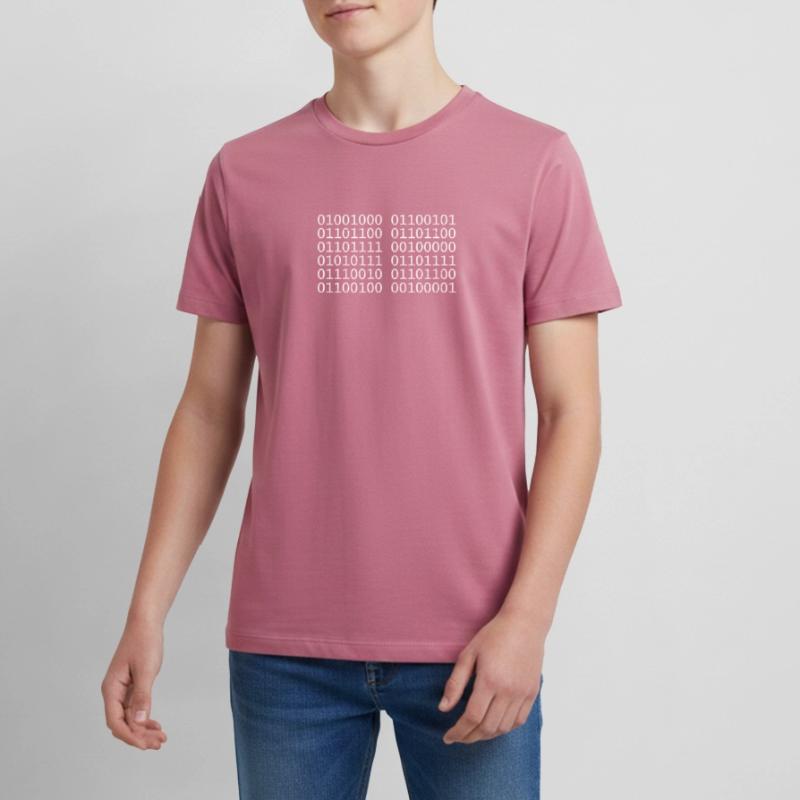 Hello World! Binary Unicode computer science Teenager Premium Organic T-Shirt